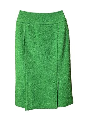Lafayette 148 New York Emerald Green Bouclé Skirt - classic A-line